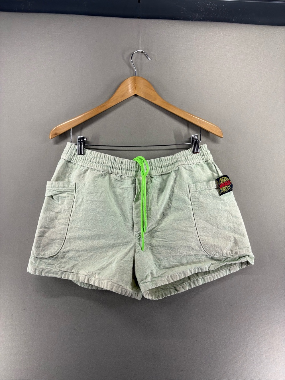 Meals Chef Short Cotton Made USA Size Medium Unisex Light Green